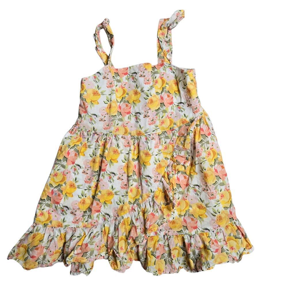 Janie & Jack Marigold‎ Floral Ruffle Wrap Dress  Size: 3